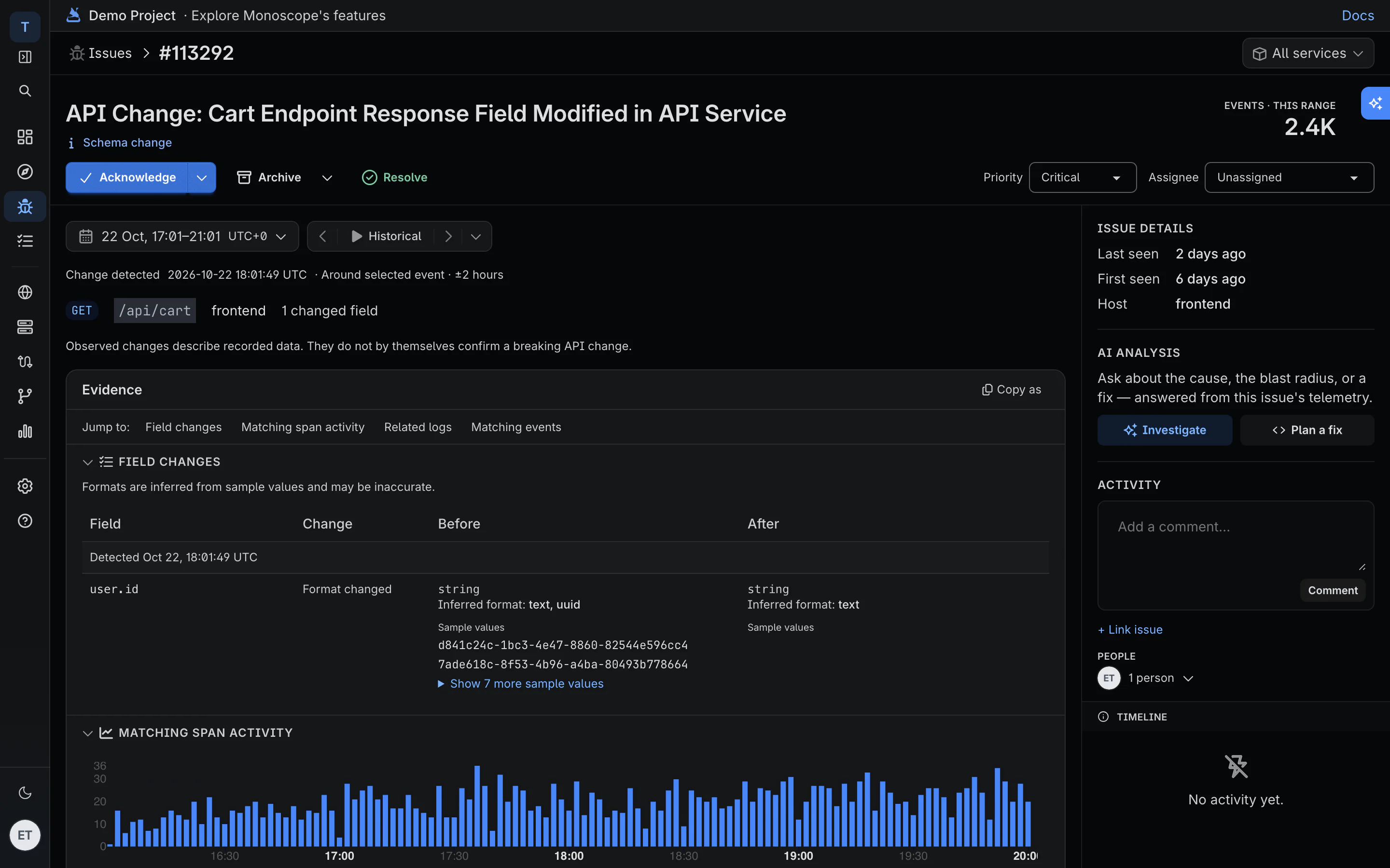 Know when an API changes shape, before customers do