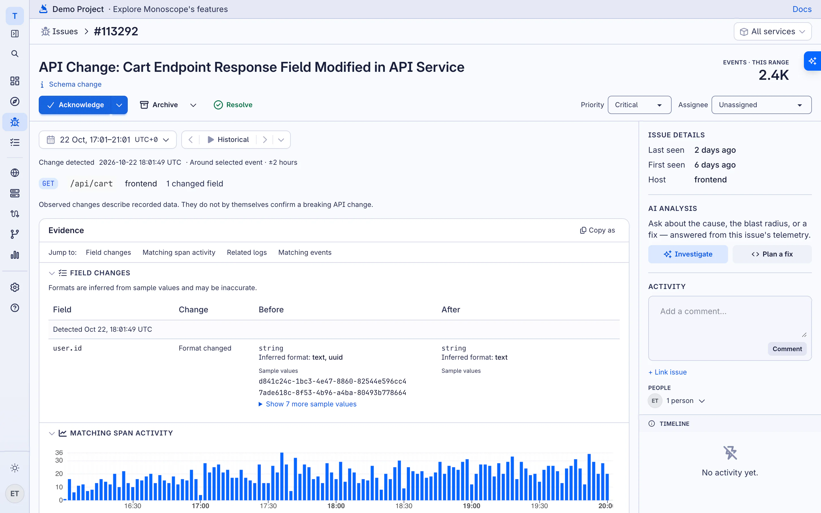 Know when an API changes shape, before customers do