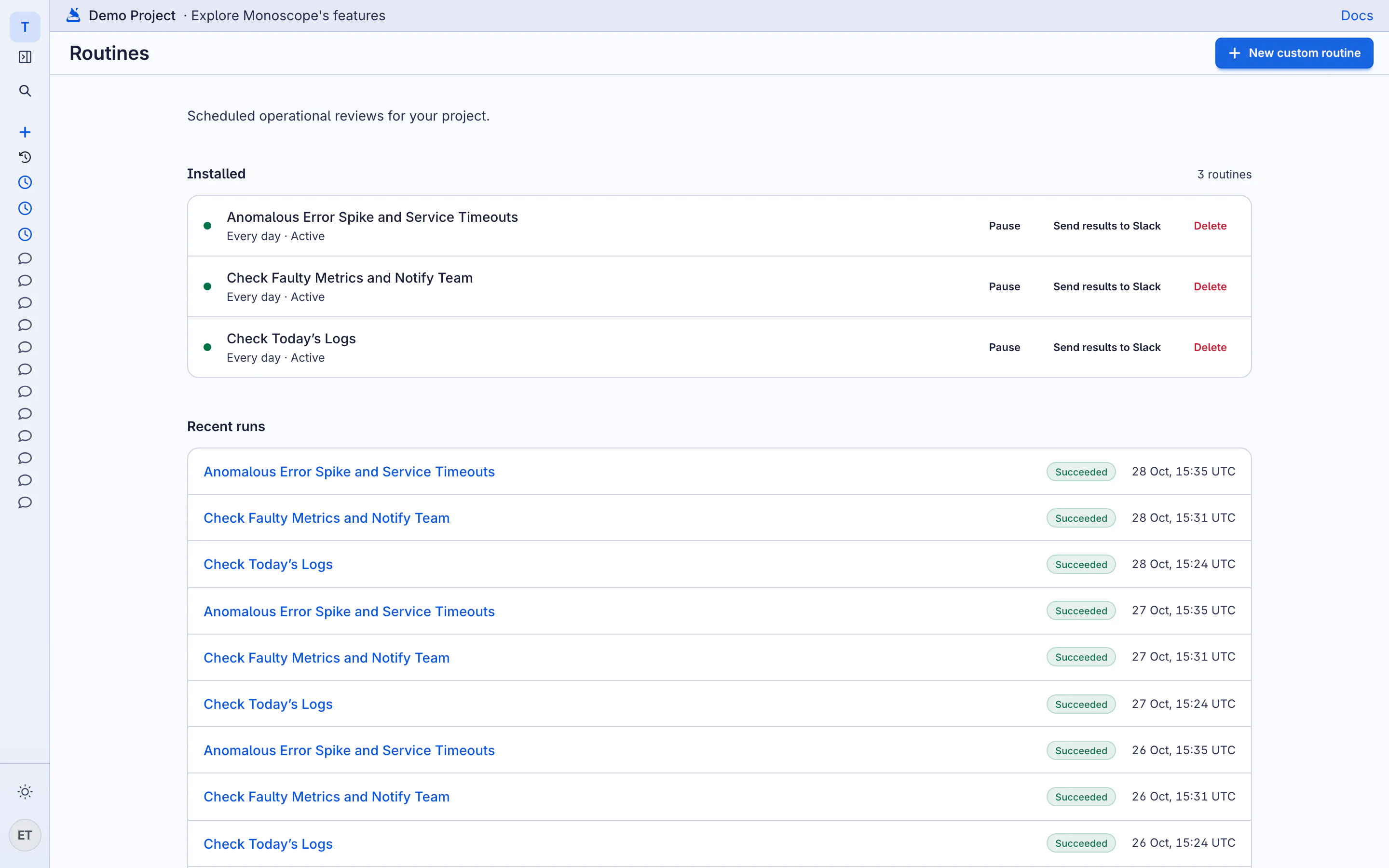 Regressions found before the dashboard is open