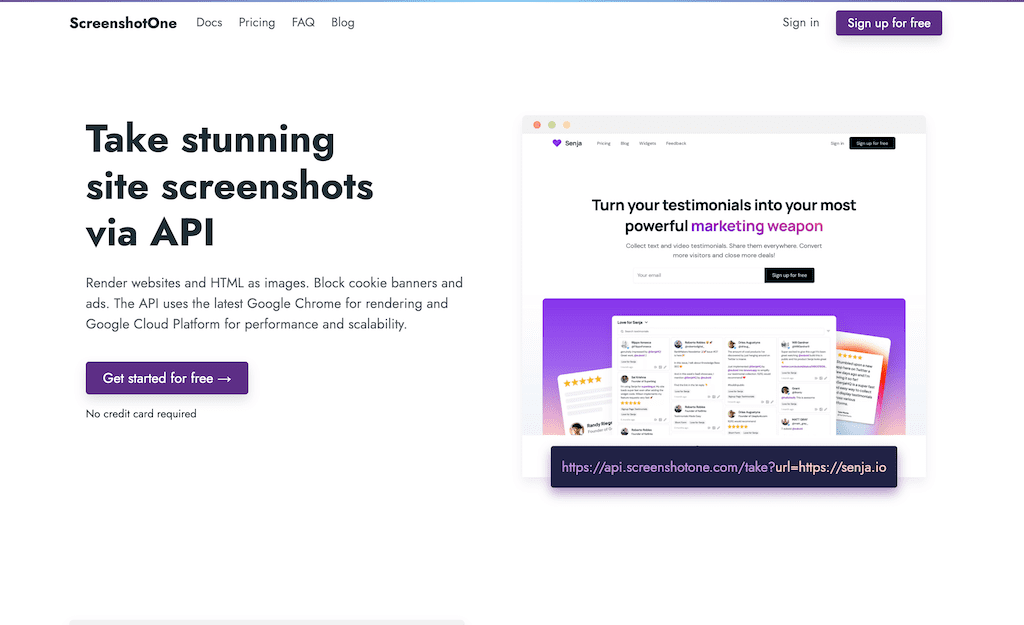 API Alternative to Puppeteer for Taking Screenshots