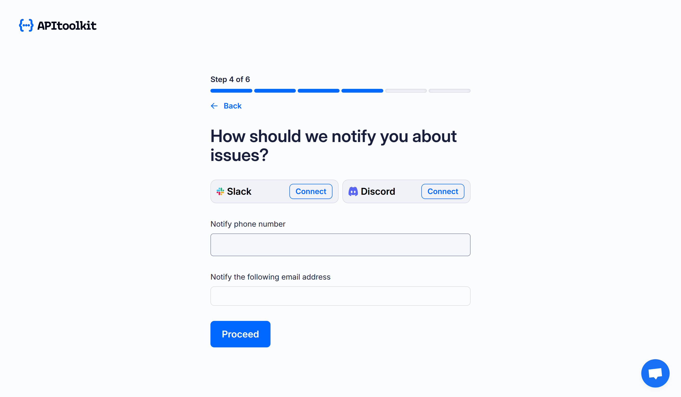 Screenshot of monoscope’s create new project page